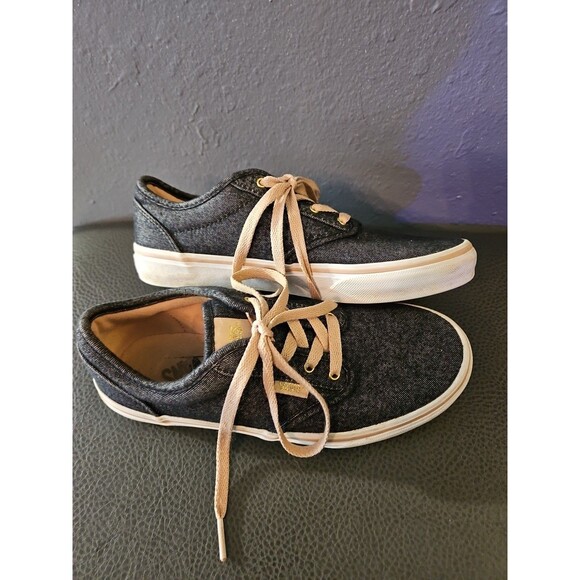 Vans Atwood Skate Sneaker Canvas Low Top Shoe Lace Up Grey/Pink Size Big Girls 4 - Picture 4 of 8